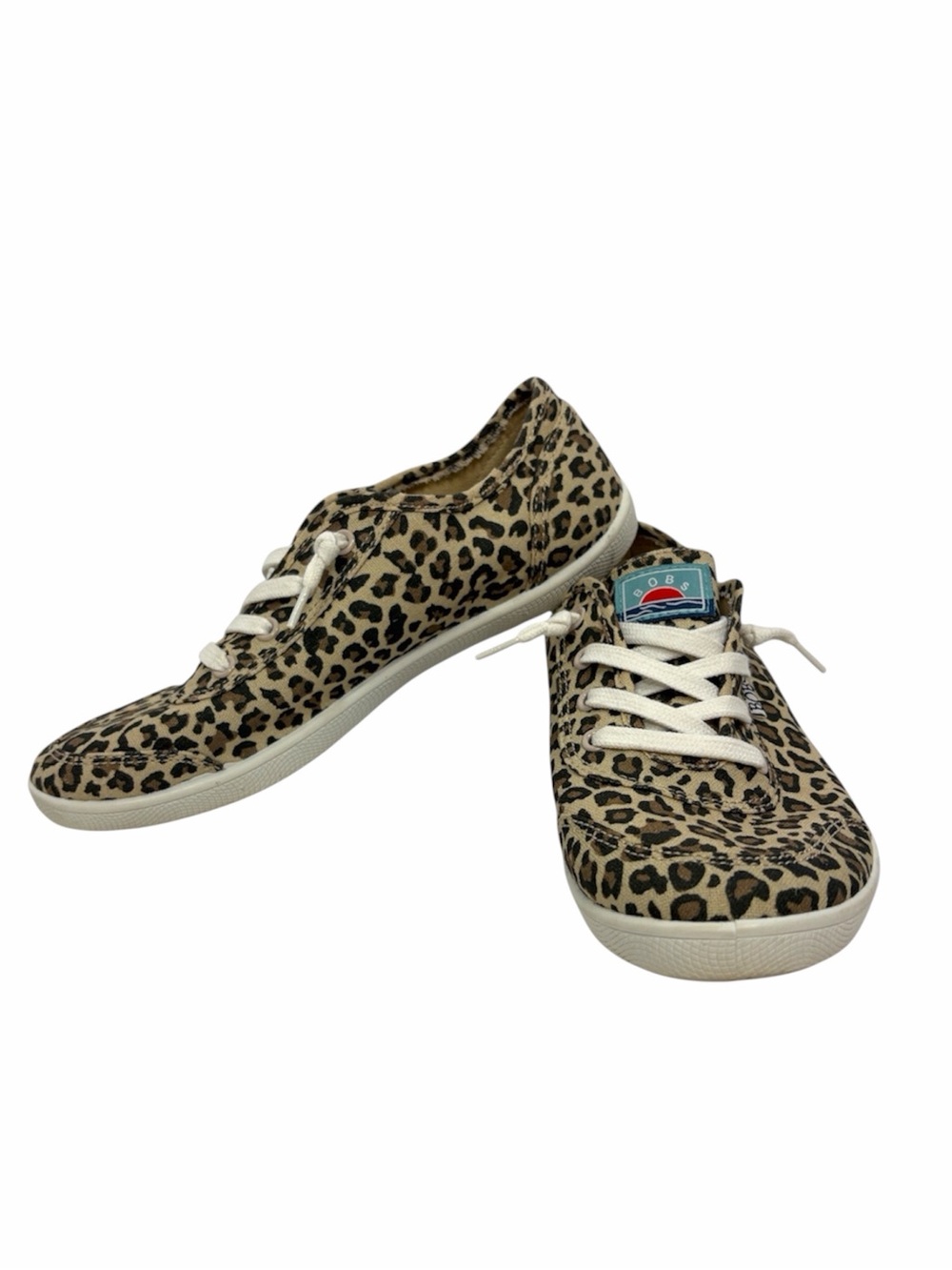 Skechers BOBS Leopard Print Memory Foam Lace Up Sneakers Women’s 7.5